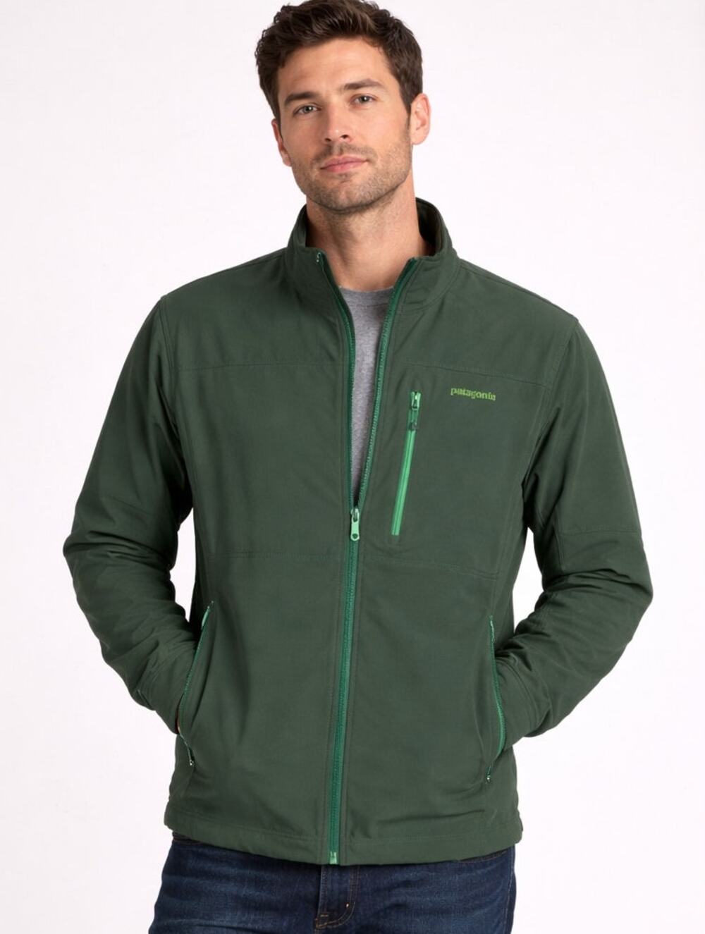 Patagonia Men's Guide Softshell Jacket in Olive Green, Size Medium